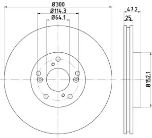 HELLA PAGID 8dd355125101 -  Тормозной диск